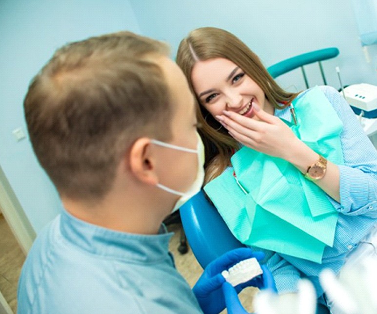 young woman about to get dental cleaning in McKinney