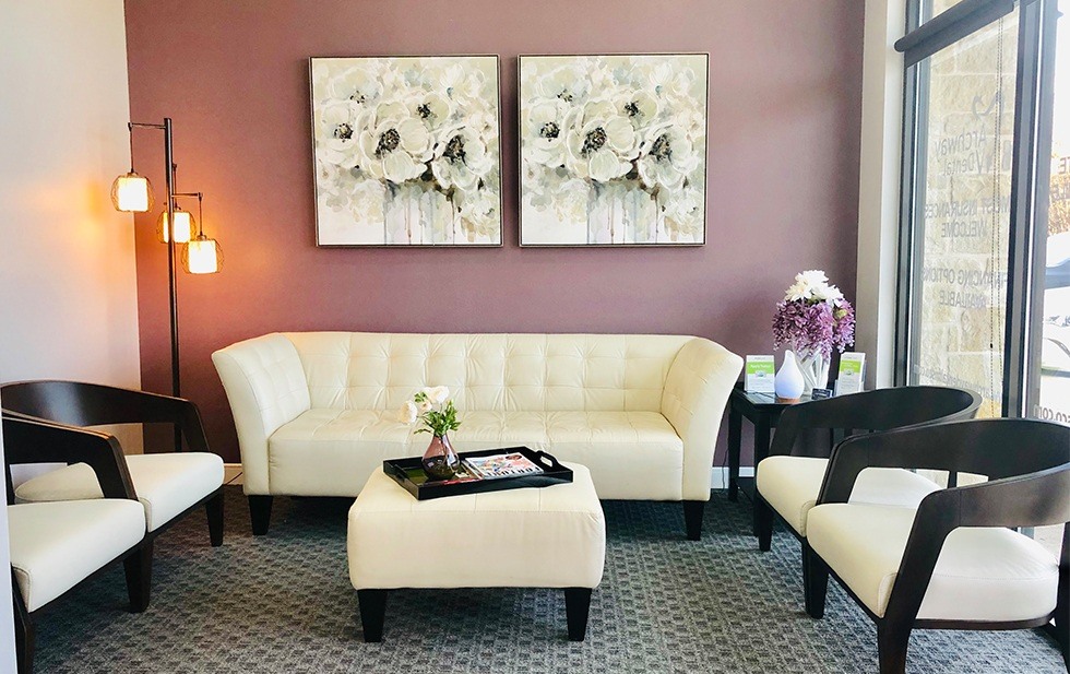 Cozy dental office waiting area