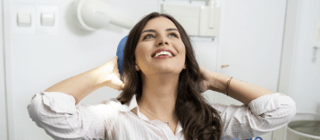 Relaxed woman in dental chair