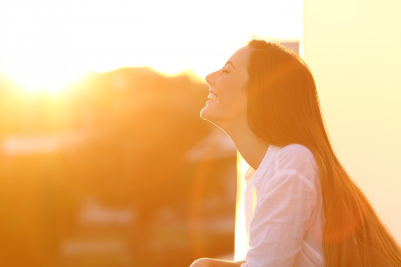 Woman smiling in sun