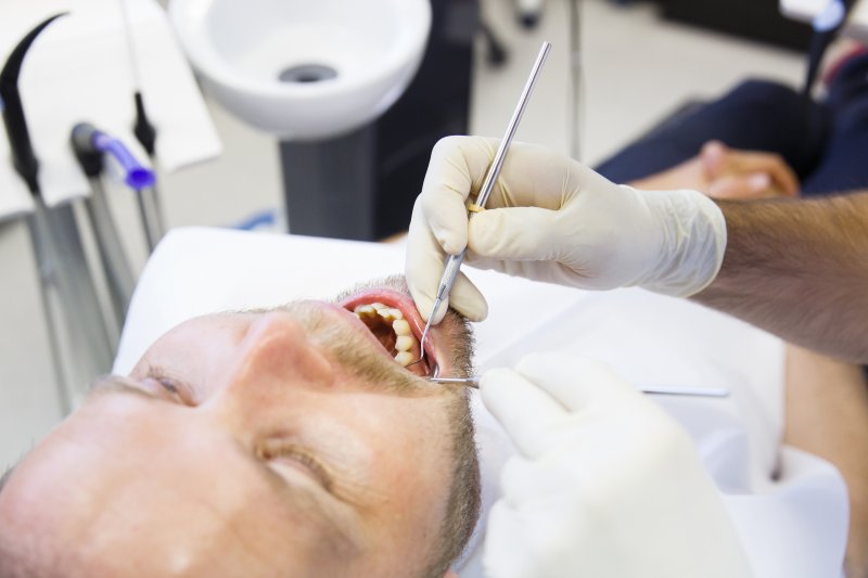 a patient undergoing a dental checkup