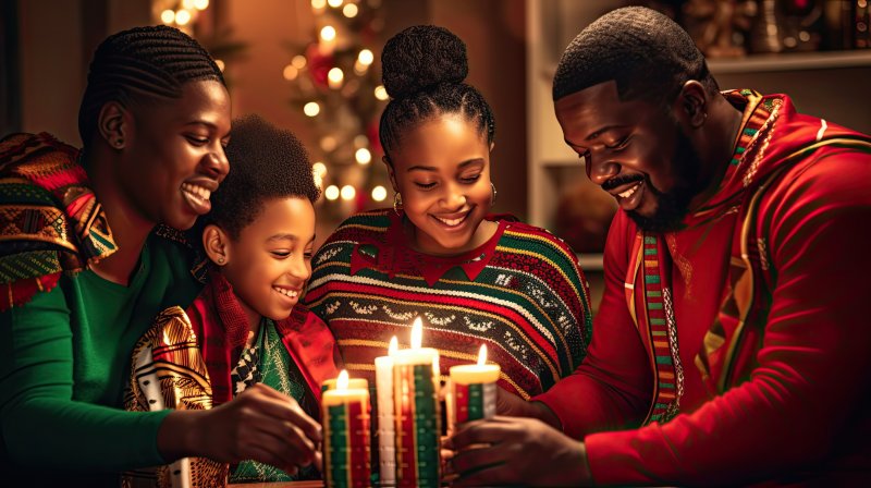 A family gathered to celebrate the holidays with good dental health